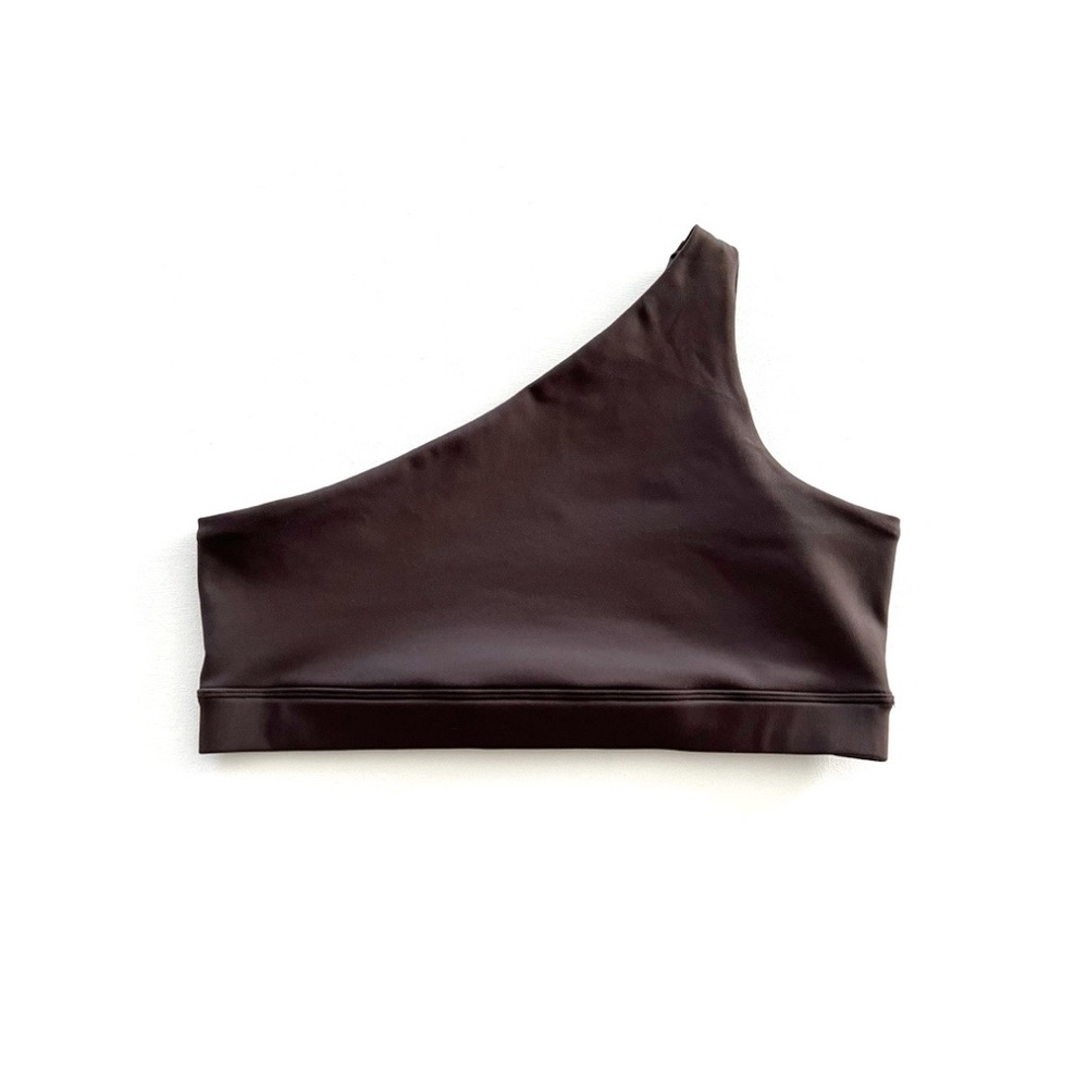 Chic One-Shoulder Black Bra